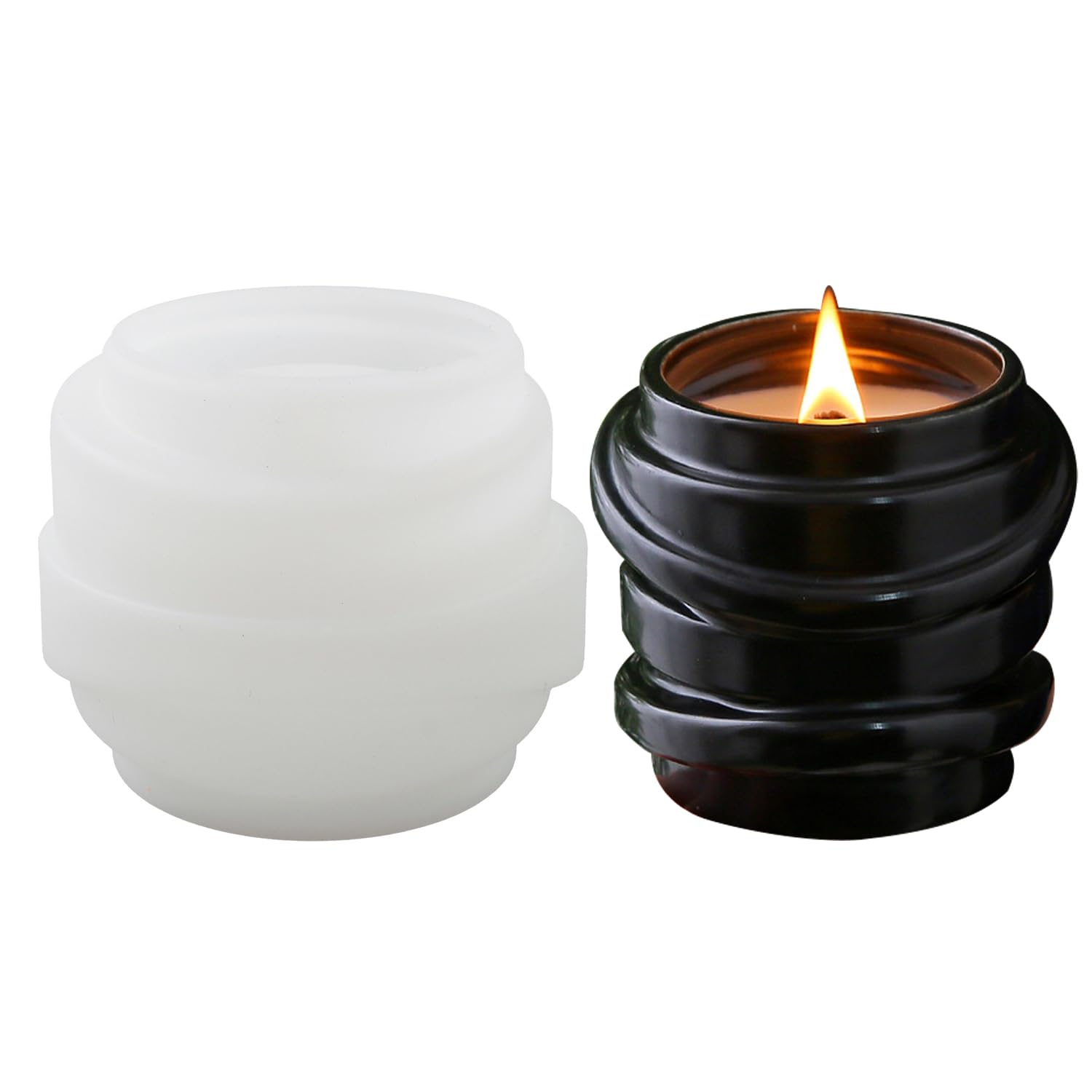TNSLAND Raysin Silikonform Beton Silikon Gießform, Haus Betonformen Aus Silikon Für Kerzenhalter Mit Deckel & 5 Sealing Ring, Jesmonite Zementformen Für Kerzen, Silikonform Für DIY Vase