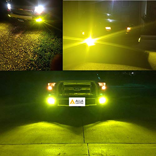 image for Alla Lighting 2800lm 9006 BH4 LED Bulb 3000K Amber Yellow Fog Lights, 