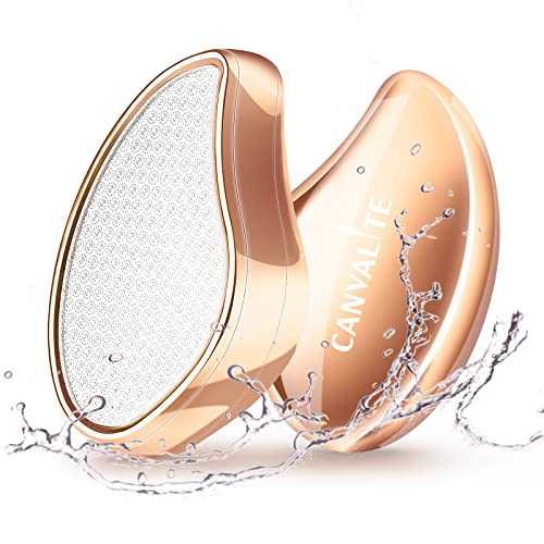 Canvalite Lime à Pieds 2 in 1 en Nano Verre, Élimination des Callosités Humide et Sec Râpe à Pied, Lime Pour Pieds Pour Pédicure Pour Enlever La Peau Morte, Fichiers De Pied, Callus Remover - Or Cover