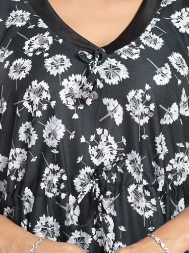Image of Kaftan Printed Cotton Maxi Dress /Nighty /Nightdress for Ladies /Girls /Women | Free Size