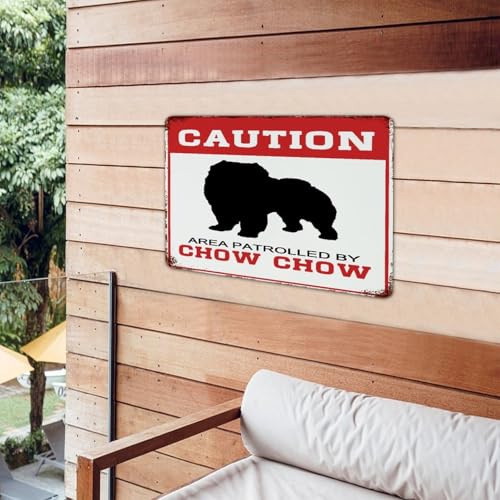 Affiche métal Chow Chow signalisation de précaution et décoration art - 4