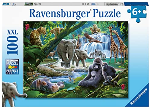 Ravensburger Jungle Animals 100 Piece Xxl Jigsaw Puzzle For Kids - 12970 - Every Piece Is Unique, Pieces Fit Together Perfectly #TOP1