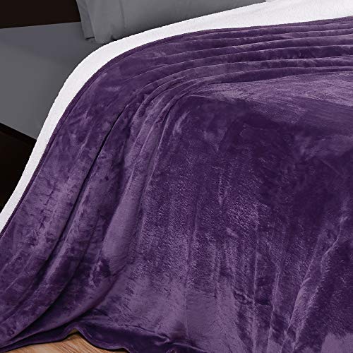 Utopia Bedding Sherpa Bed Blanket Twin Size Plum 480Gsm Plush Fleece Reversible Blanket For Bed And Couch (Bulk Pack Of 9) #TOP3