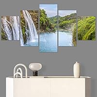 SIGNWIN 5 Panel Canvas Wall Art Modern Art Dramatic Farmhouse/Country Mountain Multicolor Nature Photography for Home Decorations Ready to Hang - 60