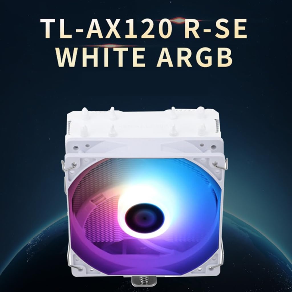 Efficiente 4 tubi di calore TL-AX120 R-SE WHITE ARGB CPU Cooler Fan Multi-piattaforma