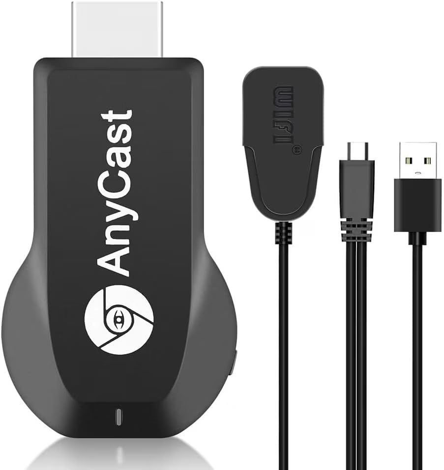 GBOKYN Kabelloser Display-Adapter, 4K 1080P HDMI WiFi Mobile Screen Mirroring Receiver Dongle für iPhone Mac iOS Android zu TV Projektor Unterstützung Miracast Airplay DLNA, Schwarz