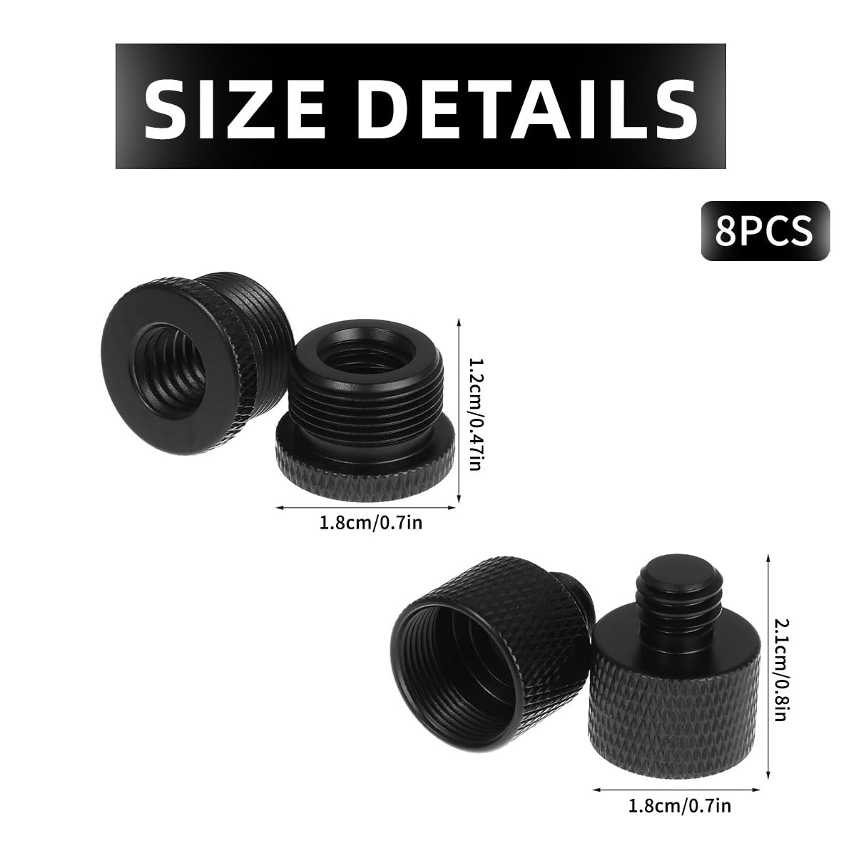 Lot De 8 Adaptateurs Microphone 5/8"-3/8" - Pour Support Caméra Et Micro