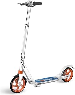 MERTNK Sports scooter,Adult Kick Scooter with Big Wheels Handbrake, Dual Suspension Folding Commuter Scooter for Kids Teens Adult - Supports 220lbs (Color : White)