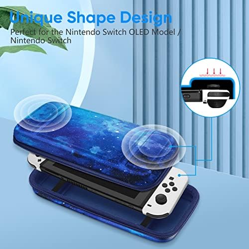 Fintie Torba do przenoszenia Nintendo Switch/Switch OLED  [odporna na uderzenia] twarda obudowa, przechowywanie z 10 przegródkami na karty do gry, pasek mocujący do konsoli Nintendo Switch i