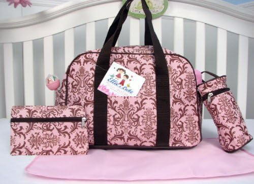 SoHo Capire Diaper Bag Tote 4Pc - Pink Brown
