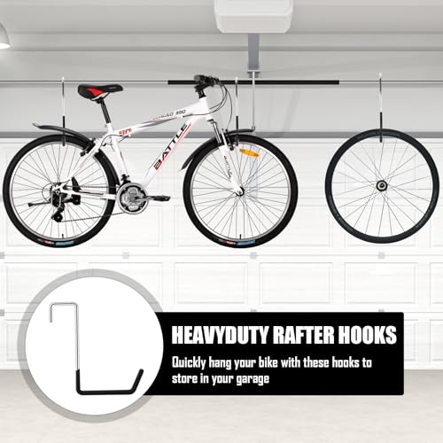 Encuryna 4 Stück Robuste Sparrenhaken 19cm, S-Garagenhaken, robuste S-förmige Haken, Haken Zum Einhängen, Fahrradhaken, Universalhaken Leiterhaken zum Einhängen, Robuste, Leiter, Pflanzen
