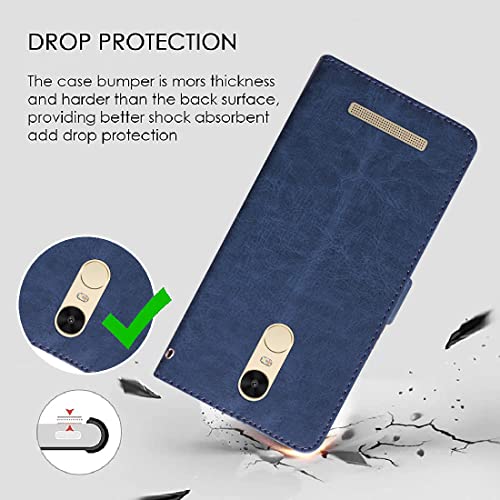 Image of Flip Cover Back Case for Mi Redmi Note 3 | Premium Leather Finish | Inbuilt Pockets & Stand | Flip Cover Back Case for Mi Redmi Note 3 (Blue)