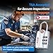 Forge TSA Luggage Combination Lock - Open Alert Indicator, Easy Read Dials, Alloy Body- Ideal for Travel, Lockers, Bags (Silver)