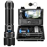 Torcia LED Potente Professionale,1000000 Lumens Ricaricabile USB Torce LED Alta Potenza Con Batteria 5000mAh,XHP70.2 Tattica Militare Torcia Elettrica,IP67 Impermeabile 5 Modalità Campeggio Trekking