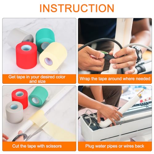 Image of MECCANIXITY 5Pcs Air Conditioner Pipe Tapes, Pipe Wrapping Tape PVC Protective Tube Duct Tapes for Repairs DIY Projects AC Insulation Tape, 6cm x 32.8ft Black