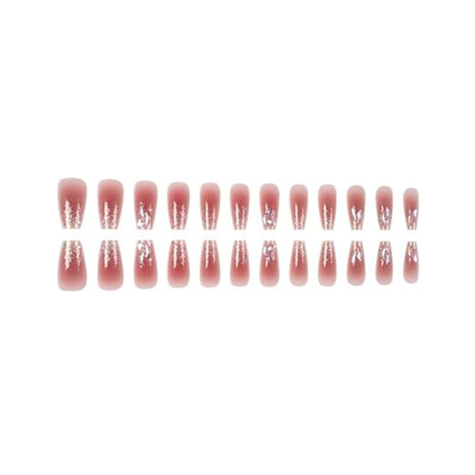 24pcs Artificial Nails for Women, Stick On Nails with Glitter Design, Easy to Apply Fake Nails for Parties, Weddings and Daily Fashion, Includes Nail Art Accessories-image-47