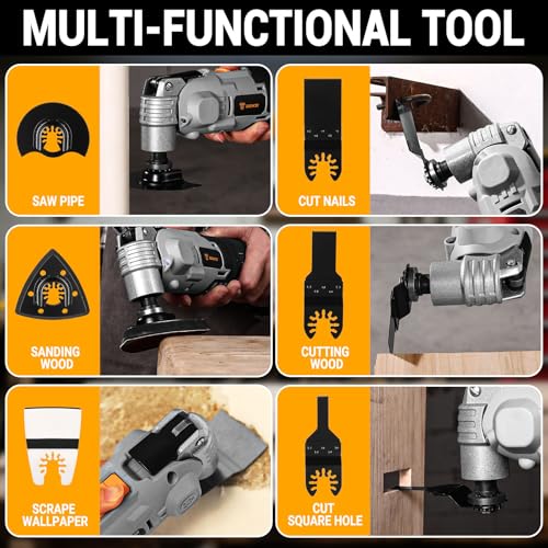 DEKOPRO 20V Cordless Oscillating Tool Kit