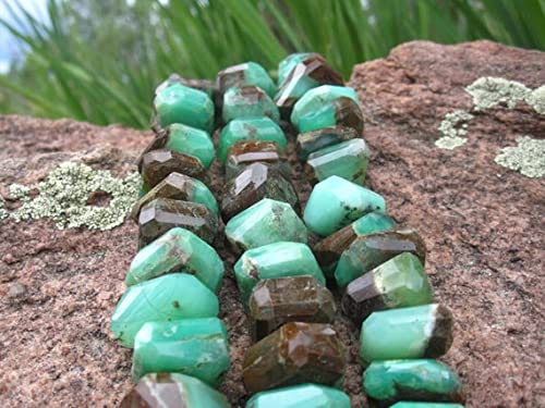Chrysoprase bio perles pépites pierre semi-précieuse 8" 13x10mm - 2
