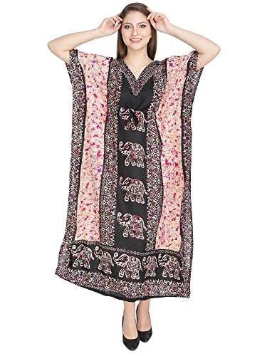 Vestido tipo kimono largo transpirable con corte de túnica holgada y diseño elegante maxi