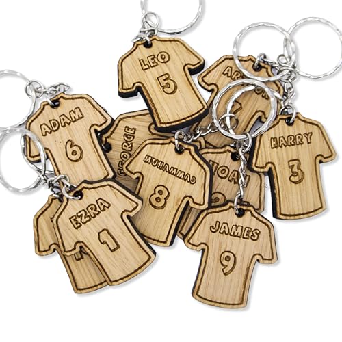 Personalised Football Shirt Keyrings – Party Favors for Football Party ...
