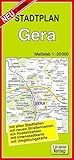  Stadtplan Gera: Maßstab 1:20000: mit allen Stadtteilen, mit neuen Straßennamen, mit Postleitzahlen, mit Innenstadtkarte, mit Umgebungskarte