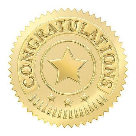 32 Congratulations Award Seal Stickers for Recognition Awards and ...