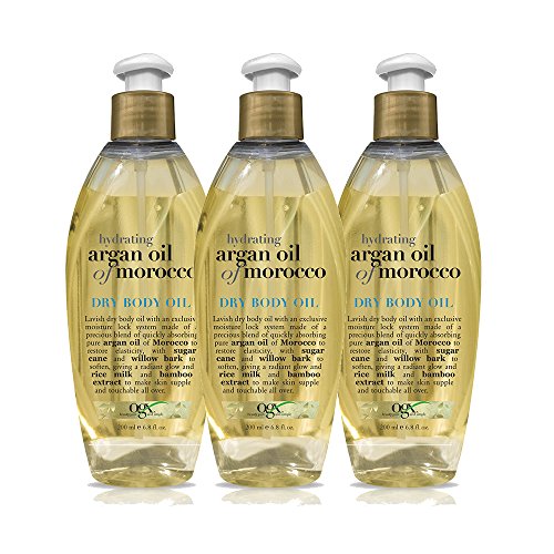 OGX Hydrating Moroccan Argan Oil Dry Body Oil 6.8 Ounce (Pack of 3)