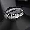 Best Friend Bracelets for 2 Matching Yin Yang Adjustable Cord Bracelet for Bff Friendship Relationship Boyfriend Girlfriend Valentines Gift