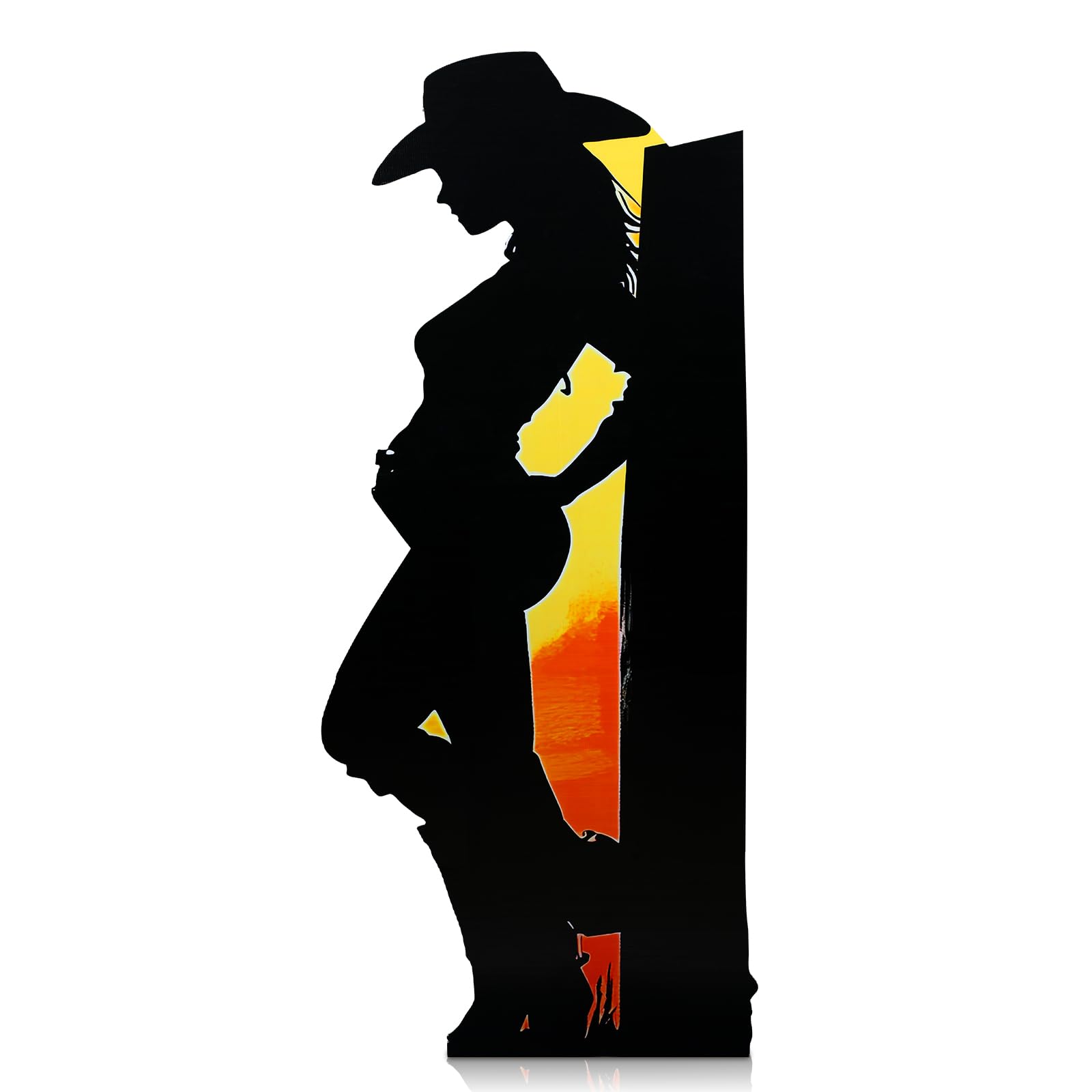 Jetec Sagoma in cartone da 1,7 m con cowgirl, a grandezza naturale, decorazioni per feste a tema occidentale, sfondo, foto, supporto per feste a tema Wild West, compleanno, feste retrò