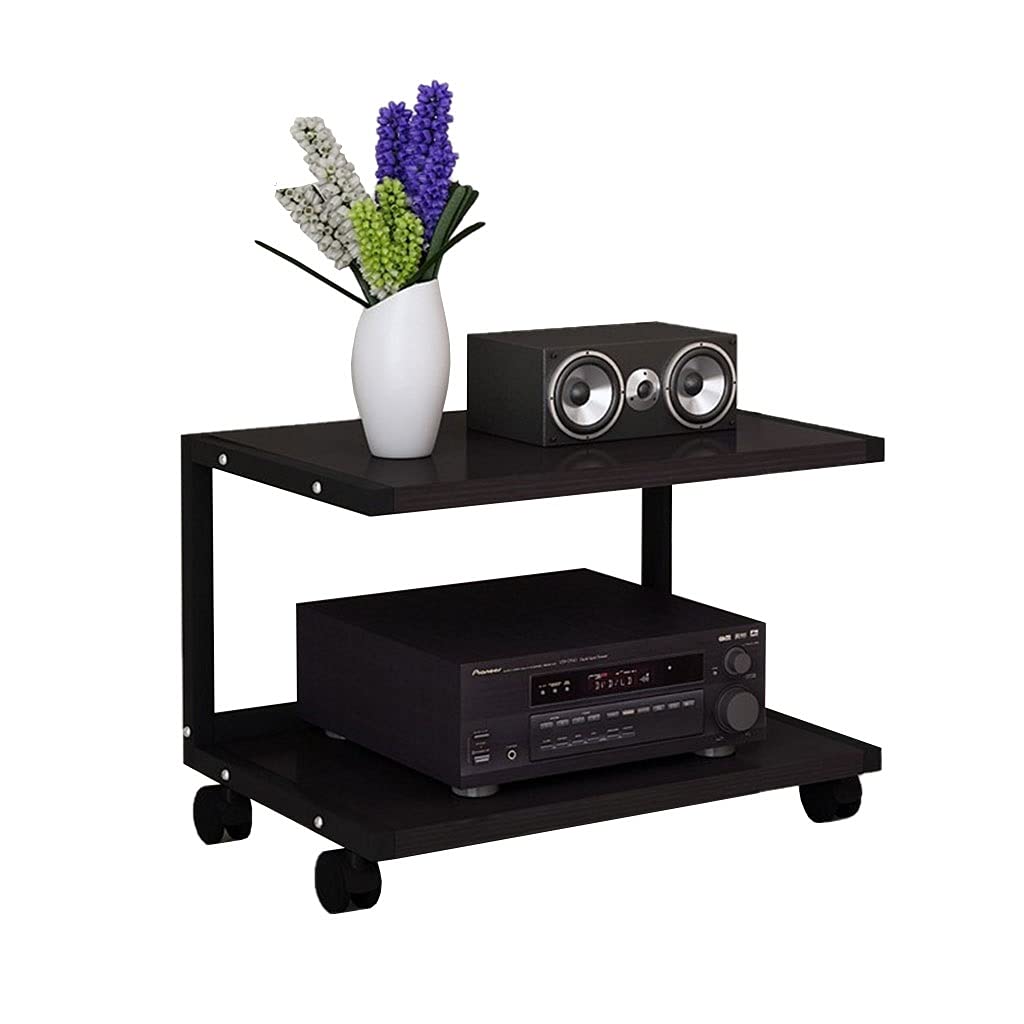 Soporte de Altavoces Soporte de Audio Gabinete de Altavoz Desmontable con Poley Media Equipment Rack Floor Audio Soporte de Audio Soporte Soporte Estante Bookshelf 2 Capas (Color : B)