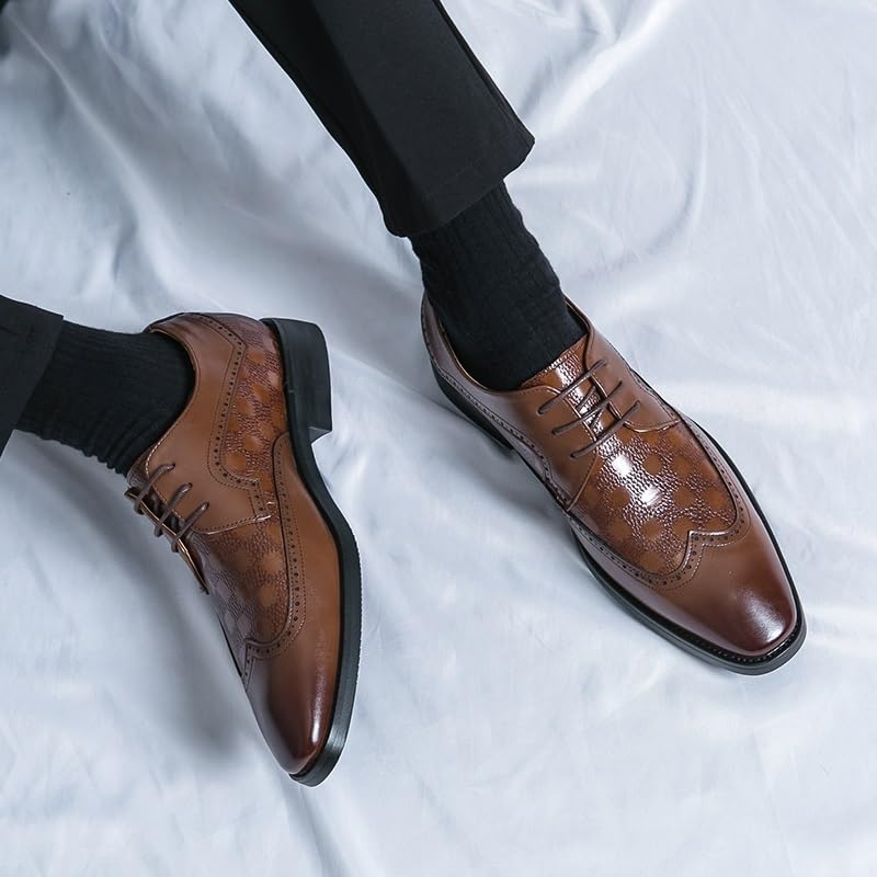 Comfort Orthopedic Men's Oxford Shoes Vegan Leather Lace Up Cap Toe Slip Resistant Wedding Shoes4