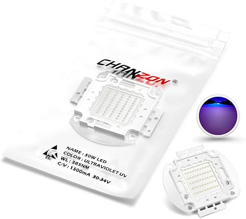 Miniatura 7 de CHANZON Chip LED de alta potencia de 50 W púrpura ultravioleta (UV 385 nm  1500 mA  CC 30 V - 34 V  50 W) SMD COB componentes emisores de luz diodo