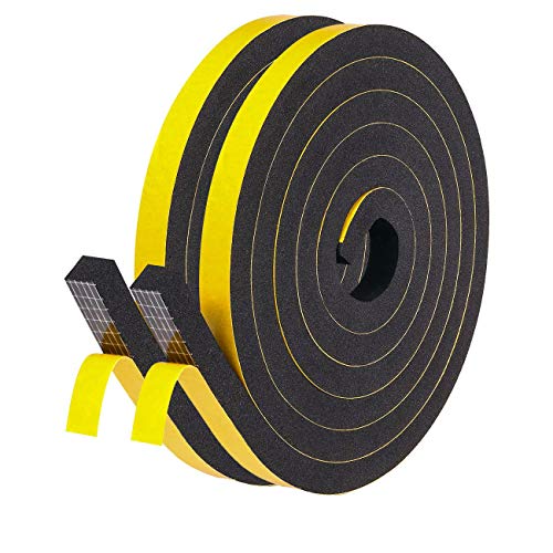 Fowong Door Weatherstripping 2 Rolls, 1/2 Inch Wide X 1/2 Inch Thick, Thin