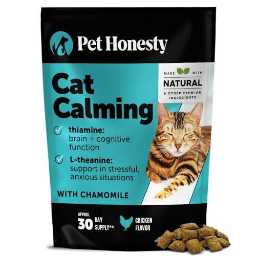 Calming Chews for Cats – Cat Anxiety Relief + Helps Reduce Stress – Behavioral Support & Promotes Relaxation for Travel, Boarding, Vet Visits, Separation Anxiety – Chicken (30-Day Supply)