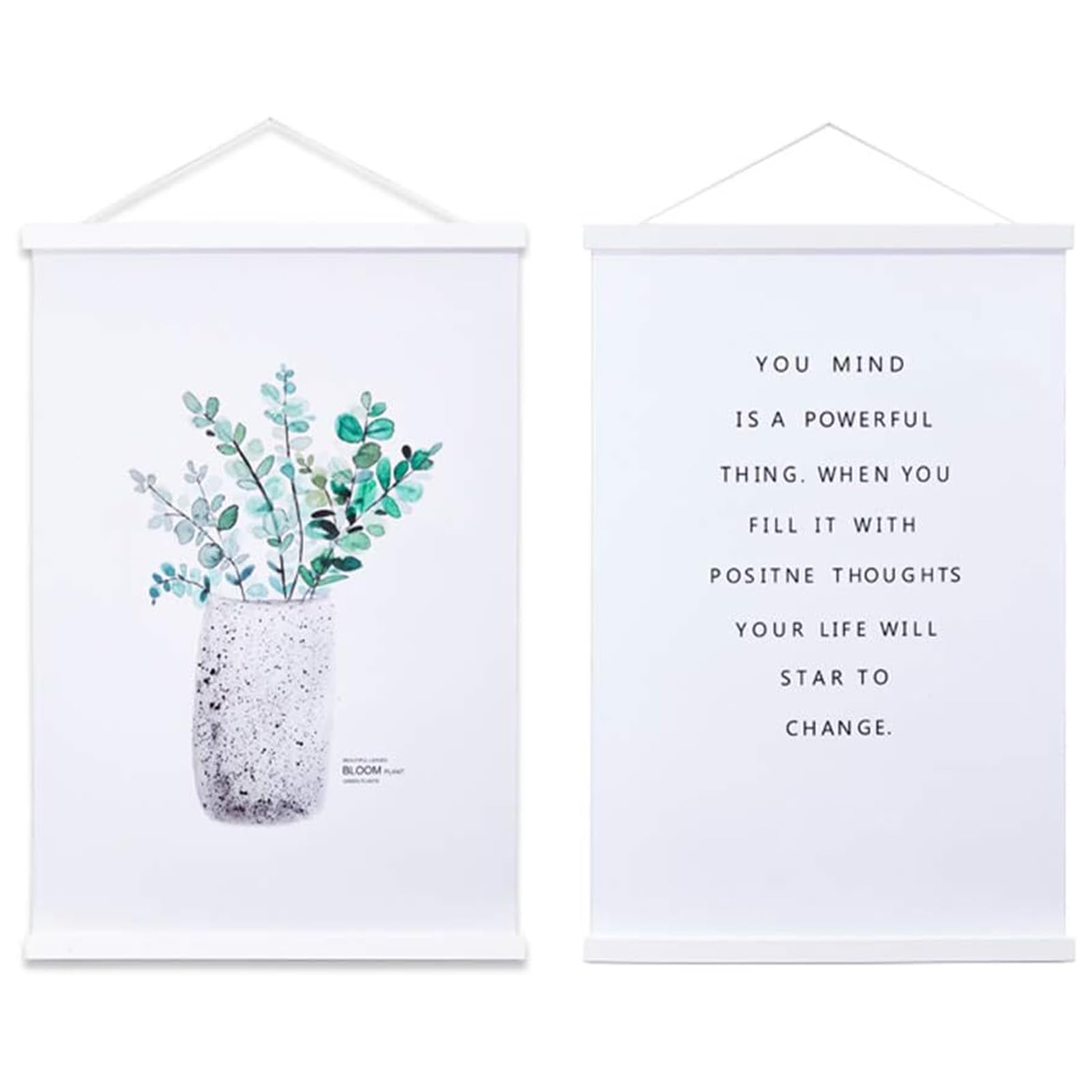 Ywlake Magnet Posterleiste Posterschiene Posterleisten, Magnetische Holz Poster Aufhänger Halter Rahmen Leisten Bild Bilder Bilderrahmen Bilderleiste 50x70 50x100 50x50 (50cm, Weiß, 2 Packungen)