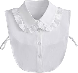 Shirt Fake Collar Lapel Chiffon Fabric Detachable Blouse False Collar White