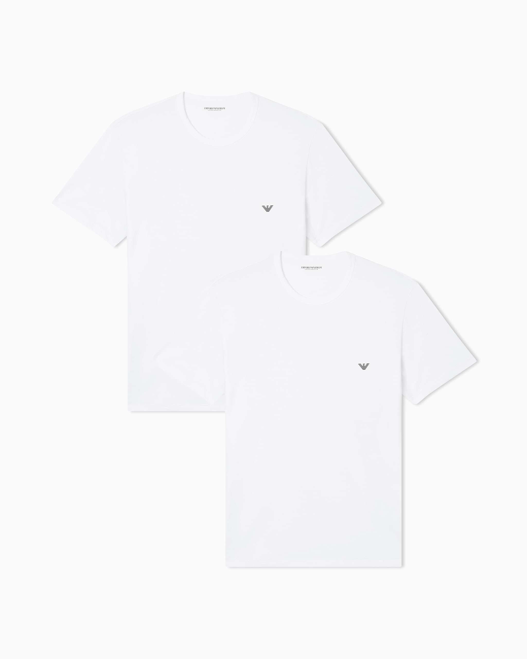 Emporio Armani Man's Core Logoband 2-Pack Crew Neck T-Shirt, White, XXL, Regular