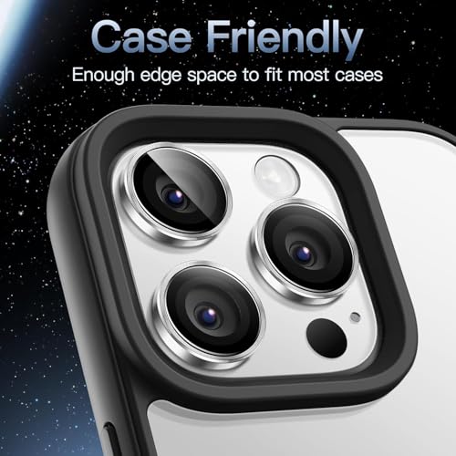 Image of PACK OF 2 Camera Lens Protector For IPHONE 16 PRO / 15 PRO / 16 PRO MAX / 15 PRO MAX ( SILVER ) UHD 9H Glass, Anti Drop, Scratch Resistant, Case Friendly, Removable, Waterproof, Heavy Duty Camera Protector.