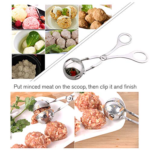 KKmoon Colher de almôndega fabricante de bolas pinças para bolas de carne de aço inoxidável antiader