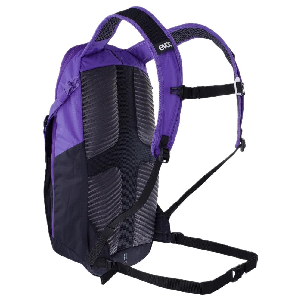 EVOC RIDE 8 + HYDRATION BLADDER 2 Plecak rowerowy, plecak trekkingowy (sprytne zarządzanie kieszeniami, 2 l HYDRATION BLADDER, wysokiej jakości plecak dzienny), fioletowy - czarny