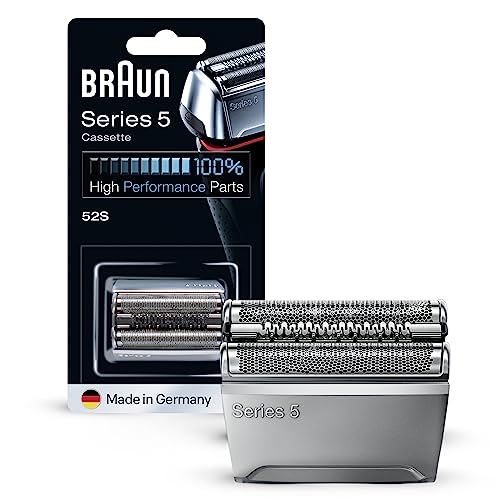 Braun Elektrorasierer Scherkopf Series 5 52S Silber - Original Ersatzscherteil und Rasierer Zubehör vom Hersteller Made in Germany Kompatibel mit Braun Series 5 Rasierern