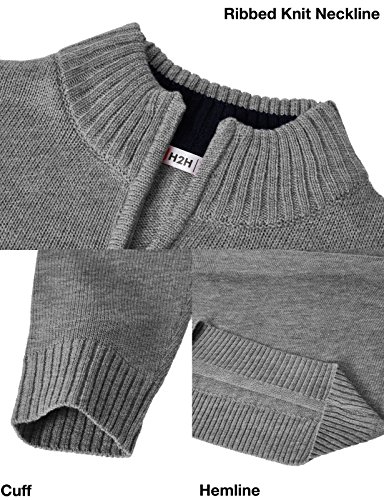 H2H Mens Casual Slim Fit Pullover Sweaters Long Sleeve Knitted Fabric Zip Up Mock Neck Polo Sweater4