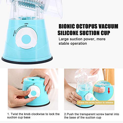 KKmoon Ralador de vegetais multifuncional Ralador de queijo giratório Fatiador de vegetais 3 lâminas