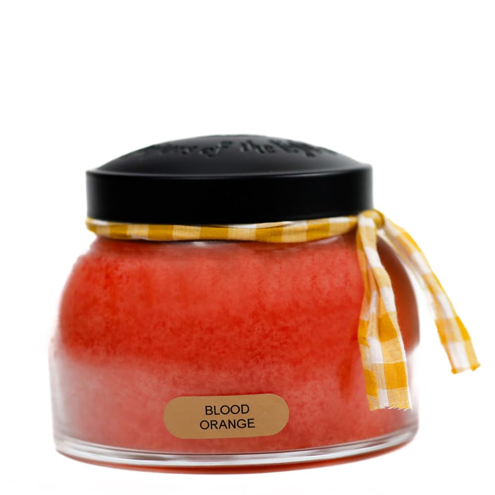 Blood Orange - 22oz Mama Scented Candle Jar with Lid - Keepers of The Light - 125 Hours of Burn Time, Gift for Women, Red