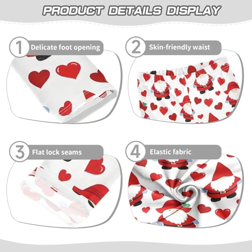 Cute Valentines Day Gnome Love Girls Leggings Soft Stretch Workout Yoga Dance Pants for Kids Casual Tights3