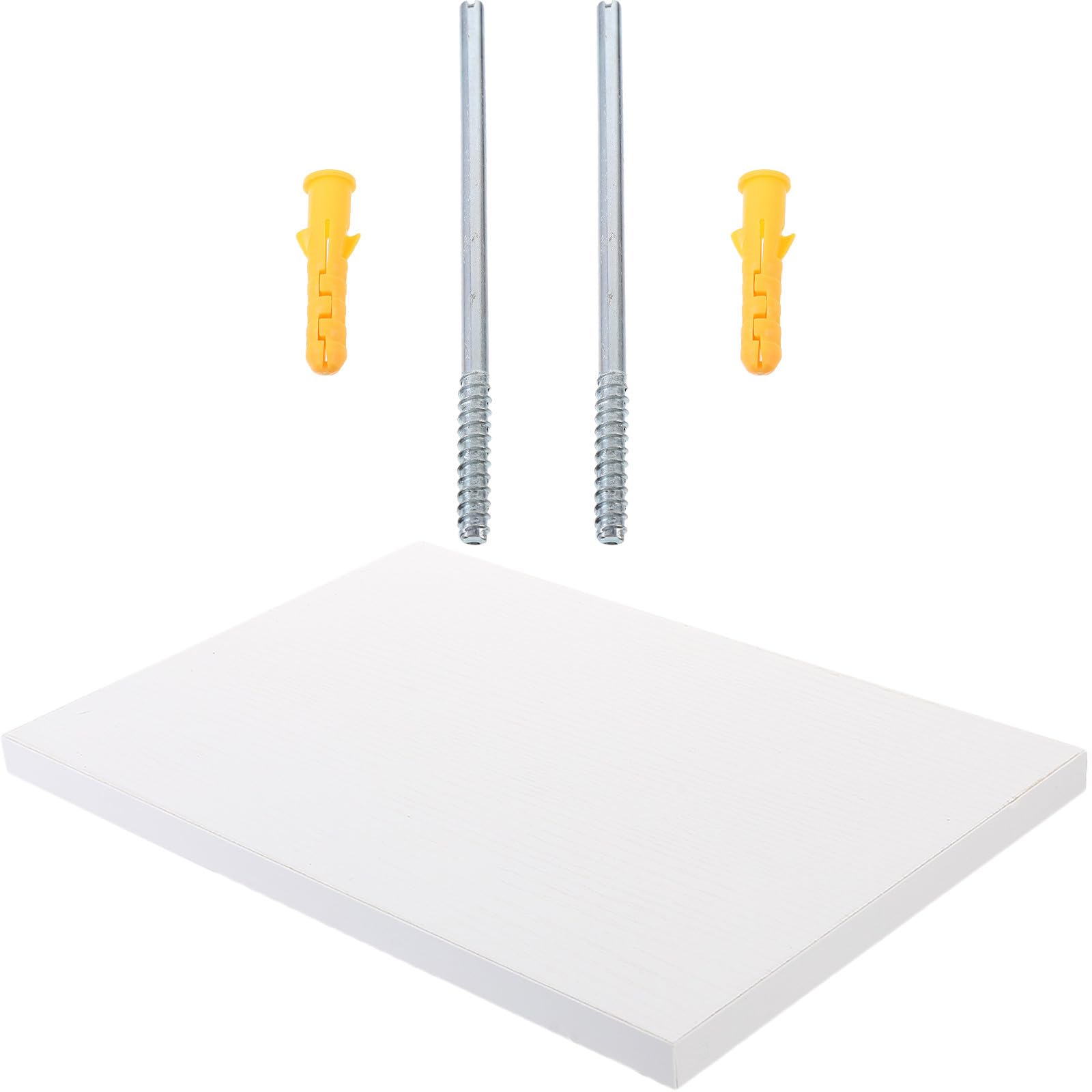 Estante flotante blanco rectangular para solucionar la falta de espacio en el bano