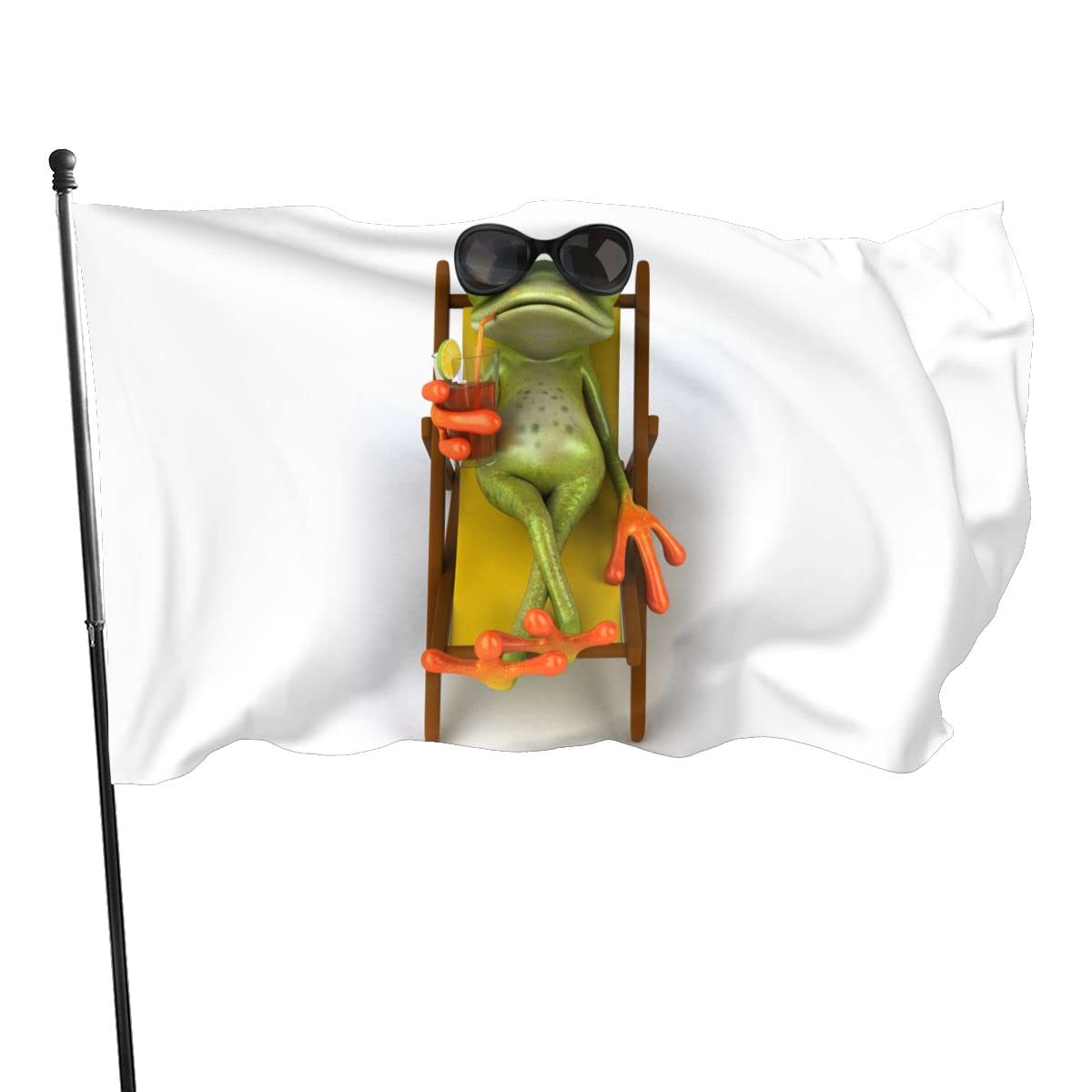 3 X 5 ft [90X150 cm] Decorative House Flag Yard Banner, Funny Tree Frog Meditation Yoga Frog Flag Printing, Garden Flags, Hanging Flag Decor (frog10)