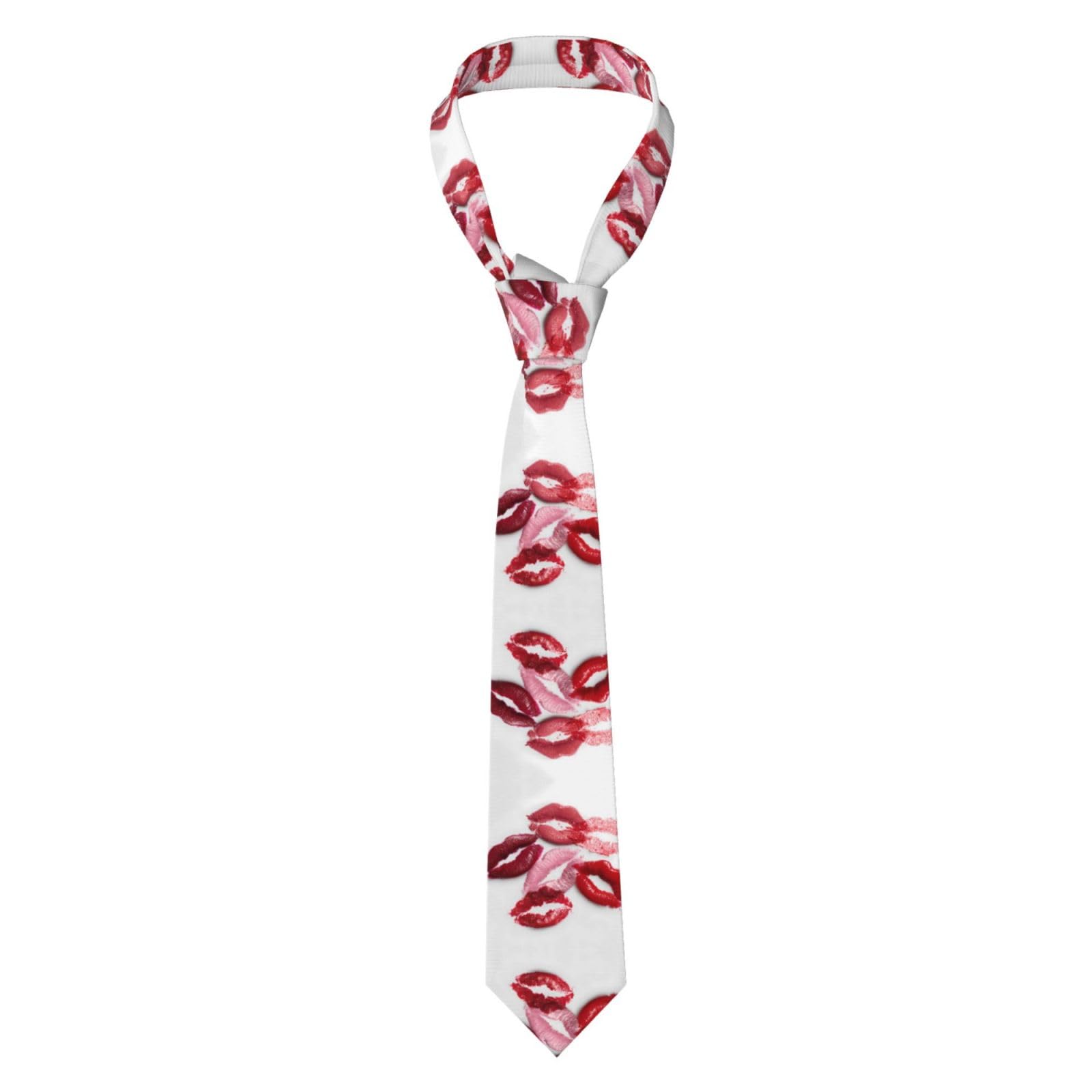 MROWYC Lipstick display Printed business men's ties, suitable for weddings, banquets, meetings, or commuting.