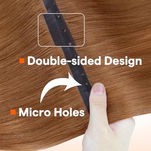 Image of Full Shine 18 Inch Butterfly Weft Hair Extensions 100G Copper Hair Extensions