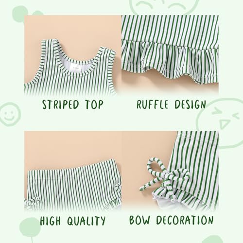 Image of HAPPYMA Baby Swimsuit Toddler Girl Bathing Suit Summer Stripe Bikini Set Beach Two Piece Swim Wear